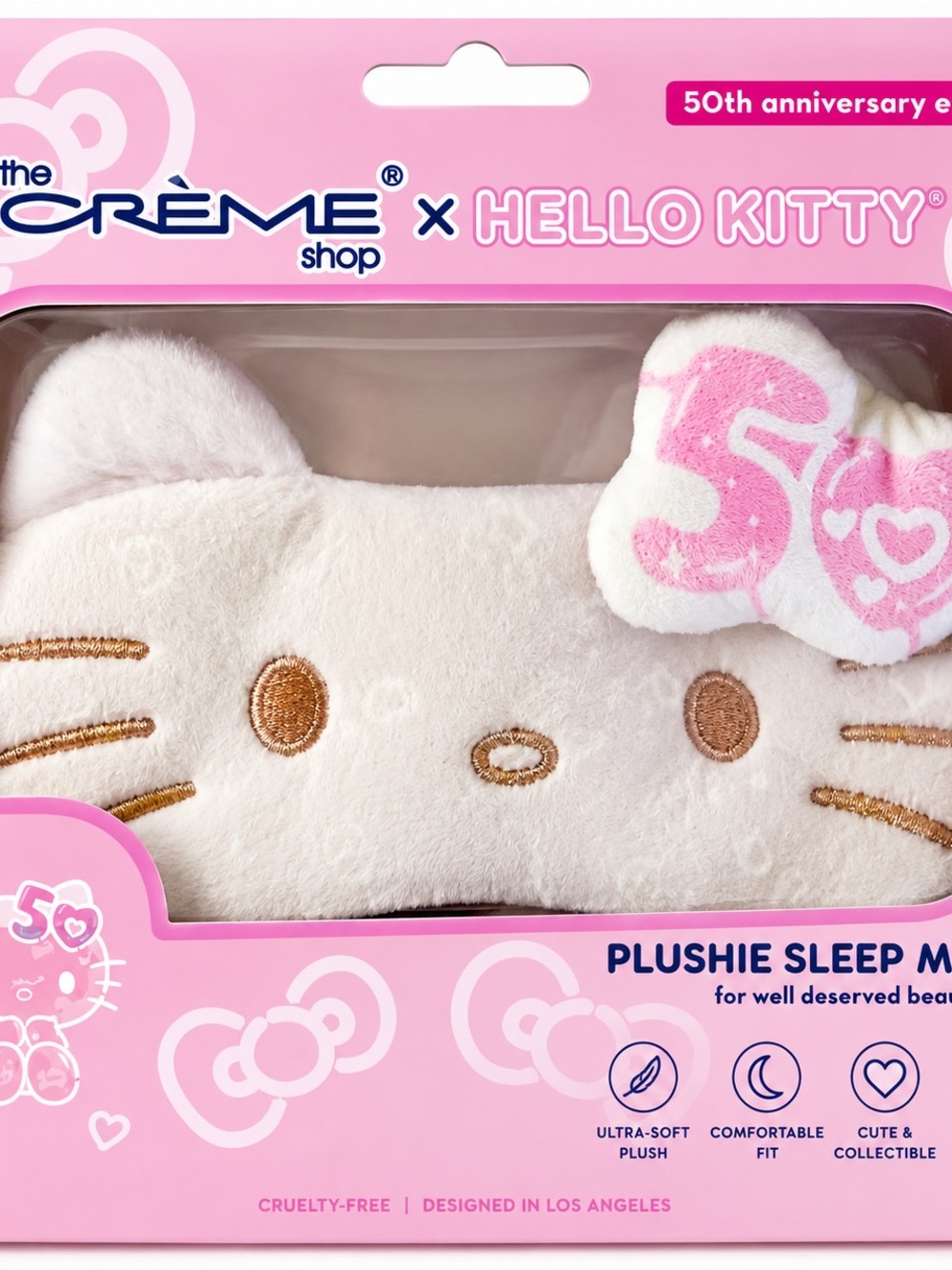 🎀 THE CRÈME SHOP × HELLO KITTY — 50TH ANNIVERSARY PLUSHIE SLEEP MASK 🎀